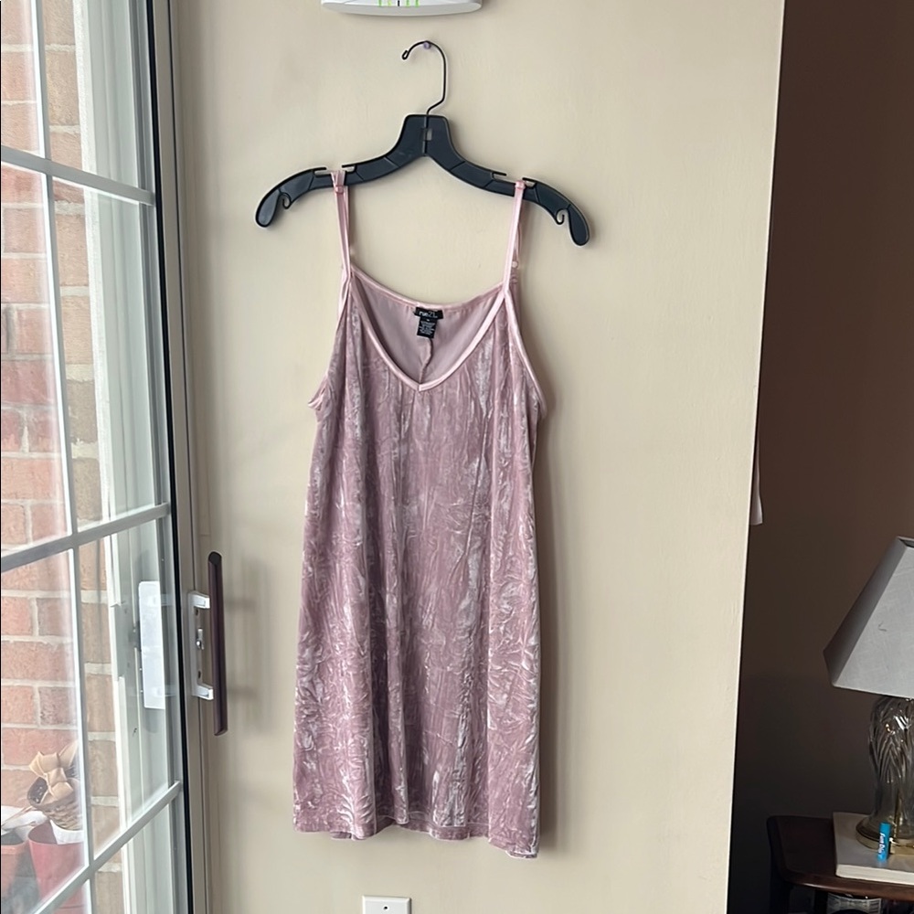 Crushed Velvet Dress in Blush Pink festival core
